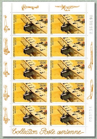 Breguet XIV - Mini feuille de 10 timbres