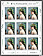 Eva Gonzalès  1849-1883 - «<i>Le moineau</i>»   Feuillet de 9 timbres