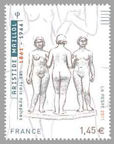 Image du timbre Aristide Maillol -1861-1944Les trois nymphes  - Timbre autoadhésif