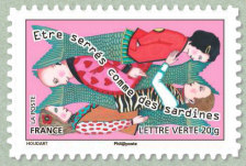 Image du timbre Etre serrés comme des sardines