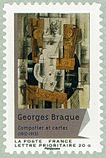 Image du timbre Georges Braque-Compotier et cartes (1912-1913)