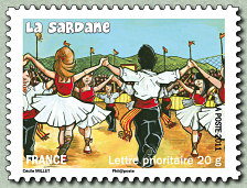 Image du timbre La sardane en Pyrénées-Orientales