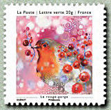 Image du timbre Le rouge-gorge