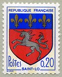 Image du timbre Armoiries de Saint-Lô-Tirage de  1972 avec 3 bandes phosphorescentes