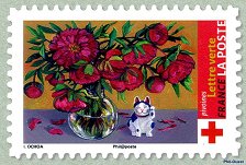 Image du timbre Pivoines