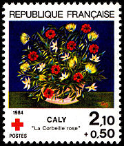 Image du timbre Caly «La corbeille rose»