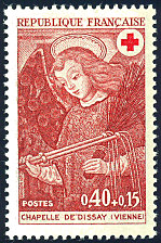 Image du timbre Fresque de la chapelle de Dissay (Vienne)L´Ange au fouet