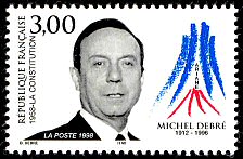 Image du timbre Michel Debré 1912-19961958 la Constitution - Ariane