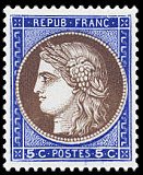Exposition philatélique de Paris  PEXIP 1937
<br />
Céres 5c outremer et brun