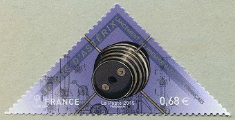 Image du timbre 50 ans d'Astérix - Lancement du premier satellite français