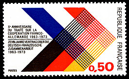 Xème anniversaire du traité sur la coopération franco_allemande<BR>Zehn Jahre vertragober die deutsch-französische<BR>1963-1973