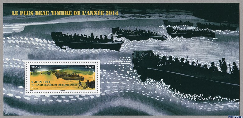 6 juin 1944  70ème  anniversaire du débarquement - Le plus beau timbre de l’année 2014 - Souvenir philatélique