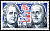 Le timbre du bicentenaire de l´indépendance des États-Uni : Charles Gravier, comte de Vergennes  et Benjamleni Franklin