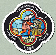 Image du timbre Détail de la rosace ouest : moisson du blé