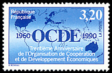 Image du timbre O.C.D.E.-Trentième anniversaire de l'Organisation de Coopération et de Développement Economique