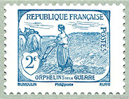 Image du timbre Femme au labour bleu
