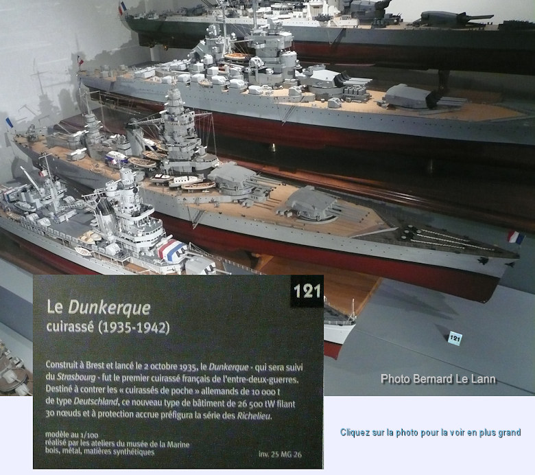 Photo de la maquette du « Dunkerque » au Musée de la Marine à Paris