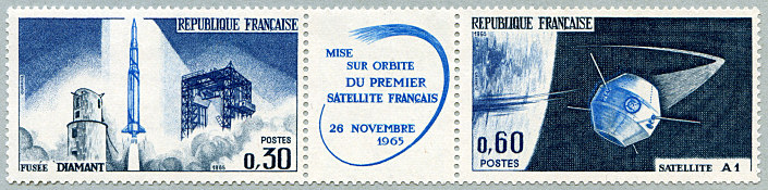 Image du timbre Satellite A1 et fusée Diamant