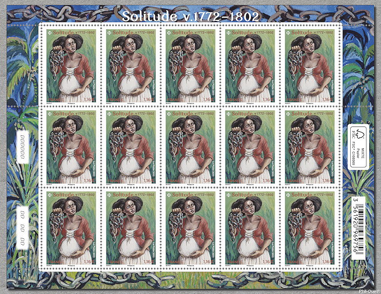 Solitude vers 1772 - 1802 - Feuillet de 15 timbres