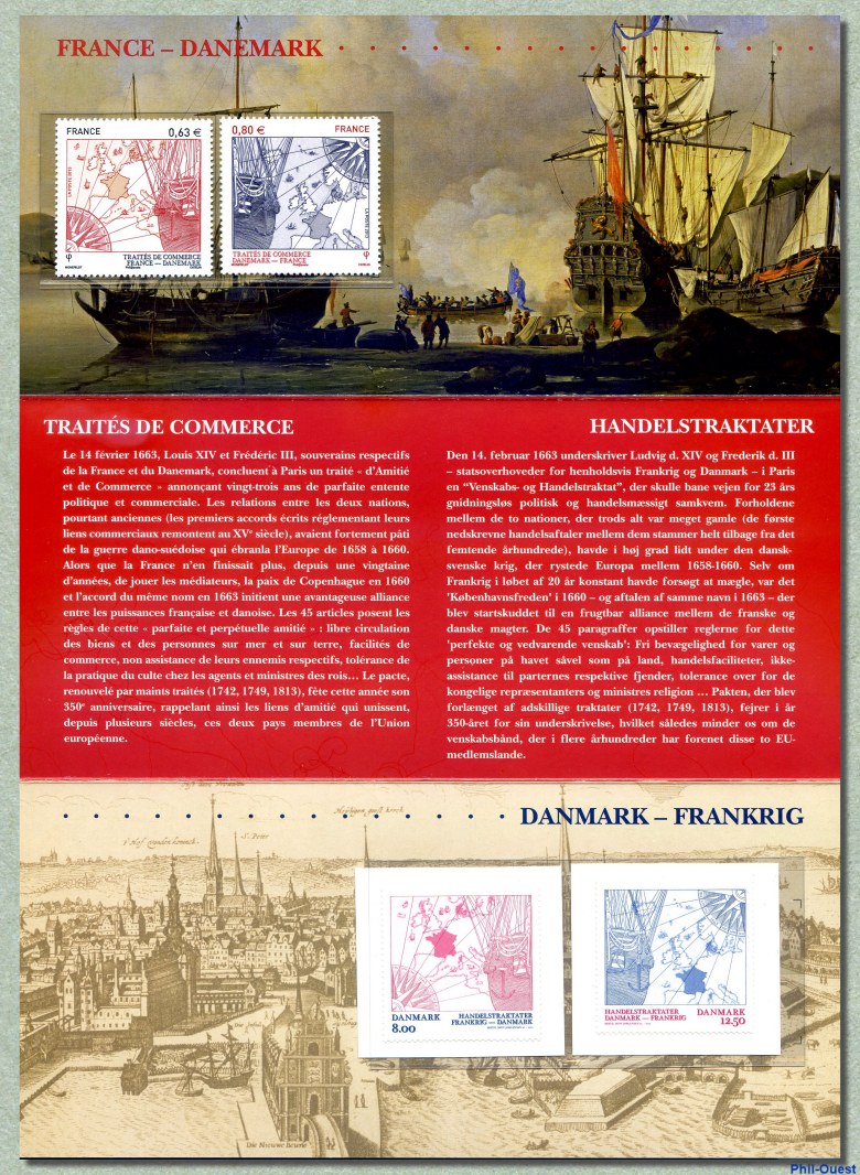 Image du timbre Traités de commerce France - Danemark - Pochette de l'émission commune