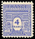 Arc de Triomphe de Paris 4F bleu
