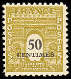 Arc de Triomphe de Paris 50c olive et noir