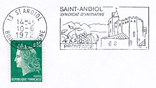 Flamme d´oblitération de Saint Andiol
«Syndicat d´initiative - PROVENCE»