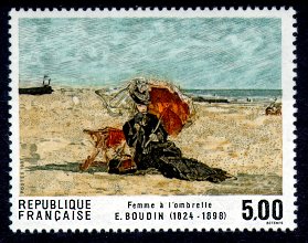 Image du timbre Eugène BoudinFemme à l´ombrelle