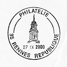Timbre à date du point philatélie de Rennes-République