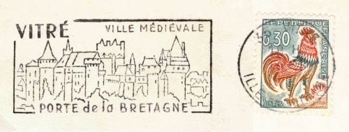 Flamme d´oblitération de Vitré
«Vitré, ville médiévale, porte de la Bretagne»