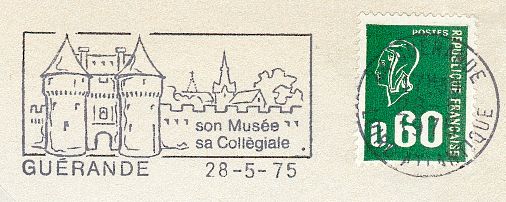 Flamme d´oblitération de Guérande
«Son musée, sa collégiale»