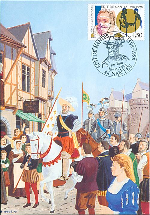 Carte 1er jour du 400ème anniversaire de l´Edit de Nantes