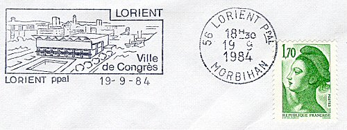 Flamme d´oblitération de Lorient
«Lorient ville de congrès»