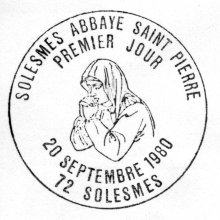 Oblitération 1er jour de Solesmes
Abbaye Saint-Pierre