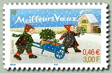Image du timbre Meilleurs vœux - Timbre issu du carnet - Autoadhésif 2 bandes de phosphore