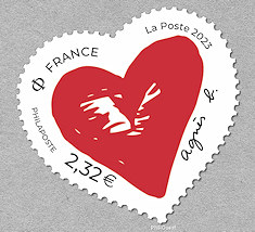 Image du timbre Cœur Agnès b. autoadhésif à 2,32 €