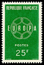 Image du timbre EUROPA 25 F vert