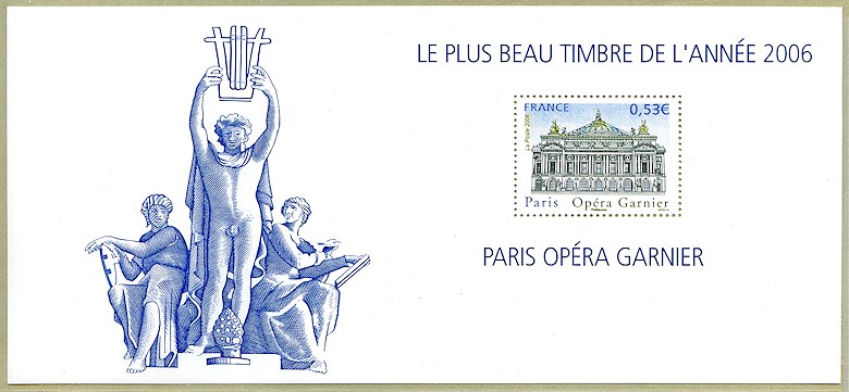 Souvenir philatélique  du 79<sup>ème</sup> Congrès de la Fédération Française des Associations Philatéliques
   Plus beau timbre de l'année 2006 - Paris - Opéra Garnier