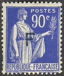 Image du timbre Type Paix 4ème série 90c outremer surcharge F 