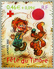 Boule et Bill, timbre issu du bloc-feuillet