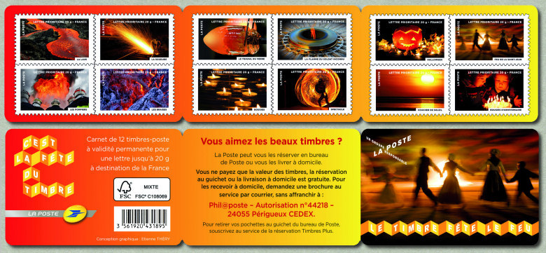Image du timbre Bande-carnet de 12 timbres autoadhésifs