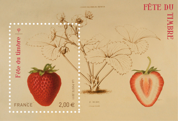 Bloc feuillet « Fraise rubis »<br />Jardin fruitier du Museum