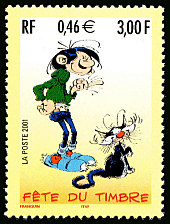 Fête du timbre 2001<BR>Gaston Lagaffe<BR>0,46 € - 3 F