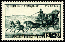 Journée du timbre 1952<BR>La malle-poste