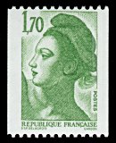 République, type Liberté - 1F70<BR>timbre pour roulette