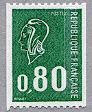 Marianne de Béquet 80c vert gravé<br />provenant de roulette