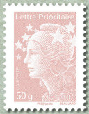 Lettre prioritaire 50g  France lilas-brun