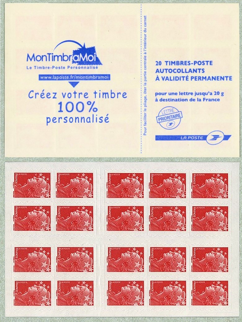 Carnet pour DAB de 20 timbres autoadhésifs -  MonTimbraMoi, le timbre-poste personnalisé,