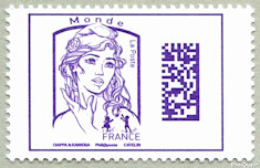Image du timbre Marianne de Ciappa et Kawena Datamatrix Monde