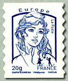 Image du timbre Marianne de Ciappa et Kawena-Lettre prioritaire jusqu'à 20g pour l'Europe -Timbre autoadhésif